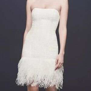 Strapless Feather Wedding Dress